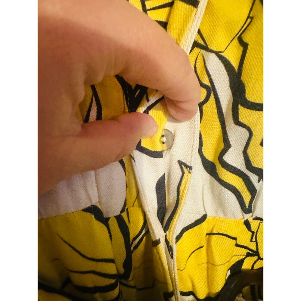 SLATE & WILLOW ANTHROPOLOGY Yellow White Floral Saskia Front Button Dress XS - Picture 7 of 13